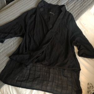 Signature 8 sheer high low blouse